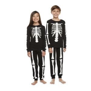 Kids unisex Skeleton Pajamas Sz 12 Snug Fit And Cozy New And Glows Halloween